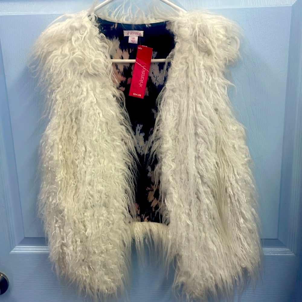 White Shag Vest